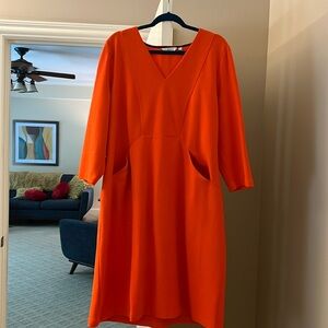 Orange dress by Boden with pockets